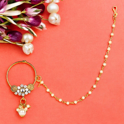 Anika's Creation Cubic Zirconia Gold-plated Plated Alloy Nose Ring