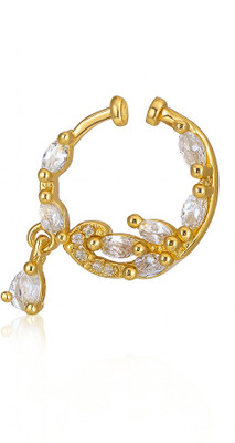 GC PREMIUM JEWELLERY Cubic Zirconia Gold-plated Plated Brass Nose Ring