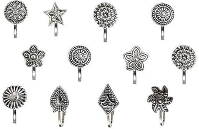bhumi creation Silver Nose Ring(Pack of 12)