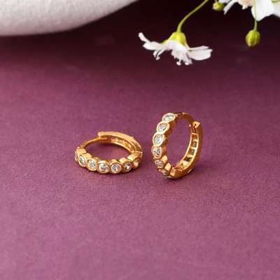 Jat Jewellers Cubic Zirconia Gold-plated Plated Brass Nose Ring Set(Pack of 2)