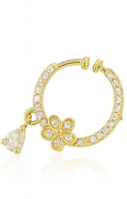 GC PREMIUM JEWELLERY Cubic Zirconia Gold-plated Plated Brass Nose Ring