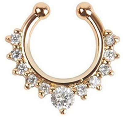 Chandrika Pearls Crystal Gold-plated Plated Brass Nose Ring