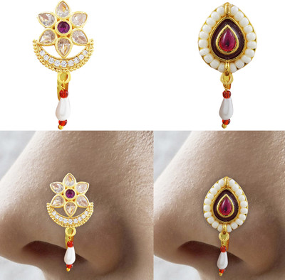 Goldfish Cubic Zirconia Gold-plated Plated Copper Nose Stud Set(Pack of 2)