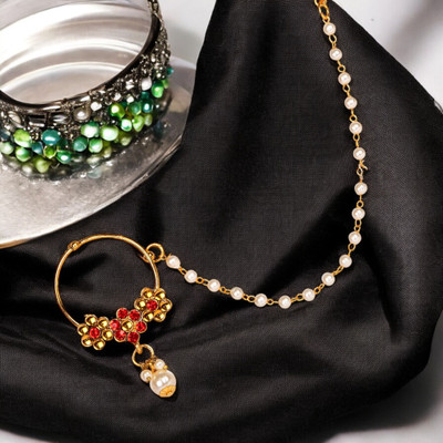 Anika's Creation Cubic Zirconia Gold-plated Plated Brass Nathiya