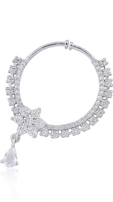 GC PREMIUM JEWELLERY Cubic Zirconia Silver Plated Brass Nose Ring