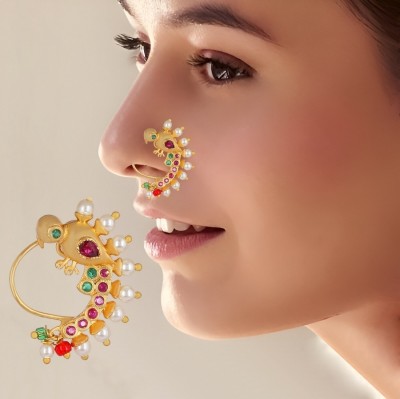 VAMA Crystal Gold-plated Plated Metal Nose Ring