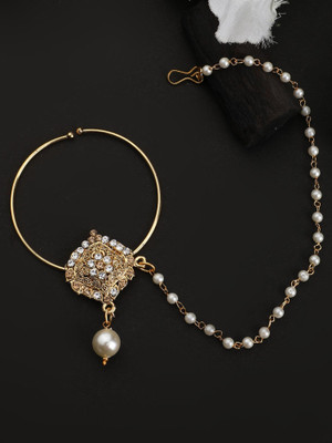 Anika's Creation Cubic Zirconia Gold-plated Plated Brass Nathiya