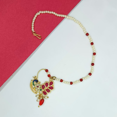 srcollections Diamond Gold-plated Plated Brass Nathiya