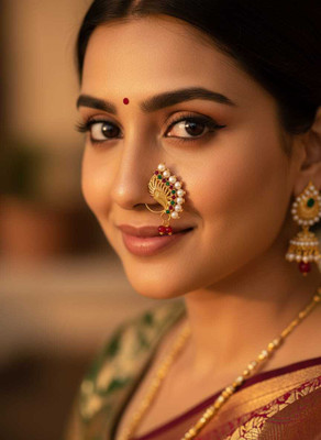 Anj Pearl Gold-plated Plated Alloy Nose Stud