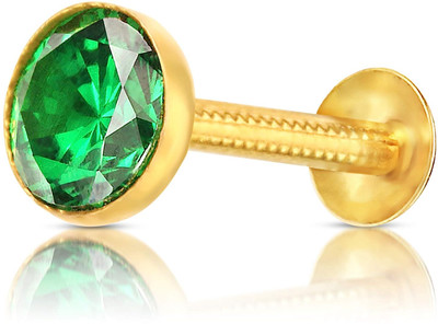 Ceylonmine01 Emerald Gold-plated Plated Brass Nose Stud