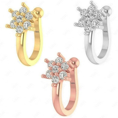 Bawree Crystal Gold-plated, Silver Plated Metal Nose Ring(Pack of 3)