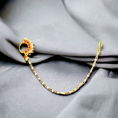 SHI Jewellery Pearl Gold-plated Plated Alloy, Mother of Pearl Nose Ring