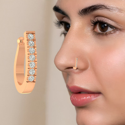 VAMA Ruby Gold-plated Plated Metal Nose Ring