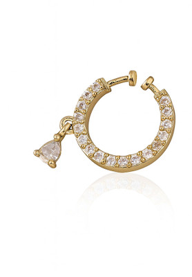 GC PREMIUM JEWELLERY Cubic Zirconia Gold-plated Plated Brass Nose Ring
