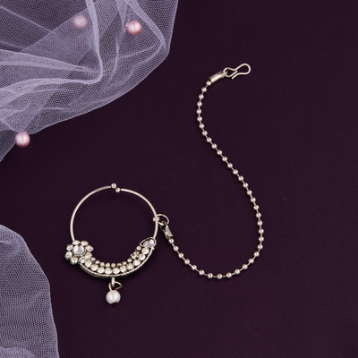 GC PREMIUM JEWELLERY Cubic Zirconia, Pearl Gold-plated Plated Brass Nathiya