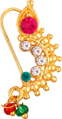 VIGHNAHARTA Cubic Zirconia, Pearl Gold-plated Plated Alloy Nathiya