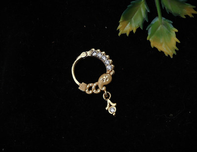 gurukripa Cubic Zirconia Gold-plated Plated Alloy Nose Ring