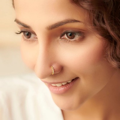 VAMA Crystal Gold-plated Plated Metal Nose Ring