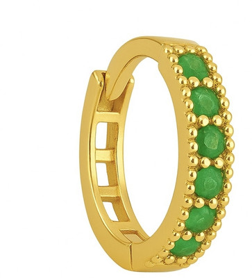 Jat Jewellers Cubic Zirconia Gold-plated Plated Alloy, Crystal Nose Ring