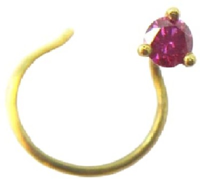 Ceylonmine01 Ruby Gold-plated Plated Brass Nose Ring