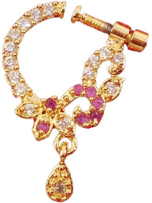 shivay Diamond Gold-plated Plated Alloy Nose Stud