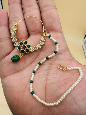 parth fancy artificial Zircon Gold-plated Plated Alloy, Brass Nathiya