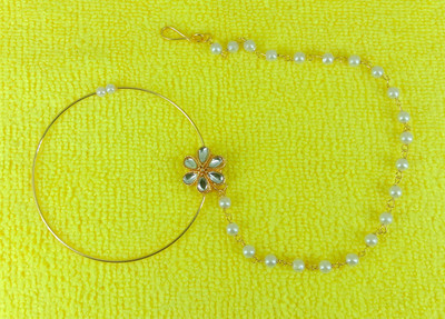 Nirmalkayaa Amber Gold-plated Plated Alloy Nose Stud