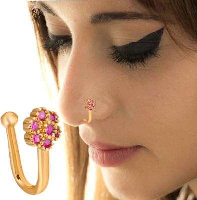 VAMA Ruby Gold-plated Plated Metal Nose Ring