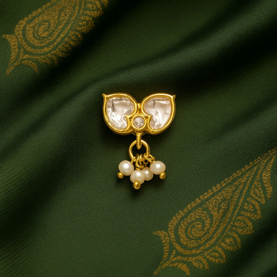 KYOOT JEWELS Cubic Zirconia, Diamond Gold-plated Plated Brass Nose Stud