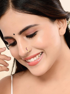 THANU'S CRAFT Crystal Gold-plated Plated Metal Nose Ring
