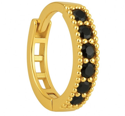 Jat Jewellers Cubic Zirconia Gold-plated Plated Bronze, Alloy Nose Ring