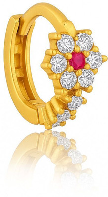 Jat Jewellers Cubic Zirconia Gold-plated Plated Brass Nose Ring