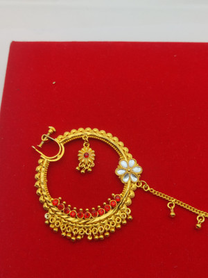 MOHINIMAA ENTERPRISES Zircon Gold-plated Plated Alloy Nose Ring Set(Pack of 2)