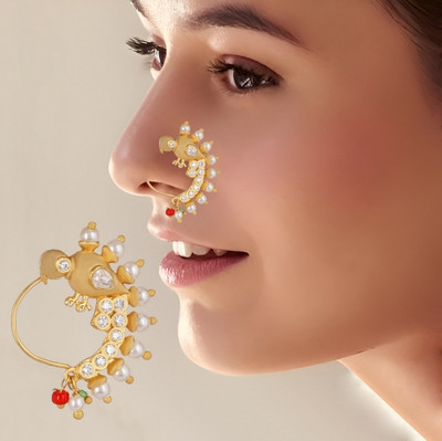 THANU'S CRAFT Cubic Zirconia Gold-plated Plated Metal Nose Stud
