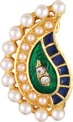 VIGHNAHARTA Cubic Zirconia, Pearl Gold-plated Plated Alloy Nathiya