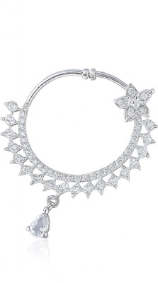 GC PREMIUM JEWELLERY Cubic Zirconia Silver Plated Brass Nose Ring