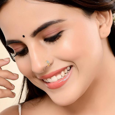 THANU'S CRAFT Crystal Gold-plated Plated Metal Nose Ring