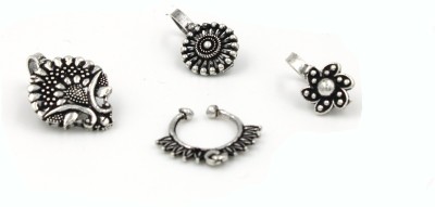 Gurjari Jewellers Silver Plated Metal Nathiya(Pack of 4)