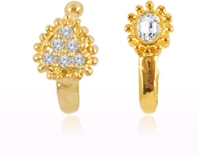 RANIT CREATION Diamond Gold-plated Plated Alloy Nose Stud Set(Pack of 2)