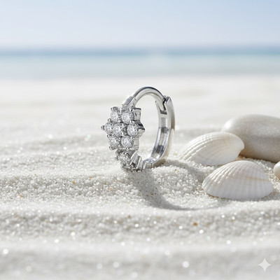 Bawree Crystal Silver Plated Metal Nose Ring