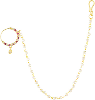 PRIVIU Cubic Zirconia Gold-plated Plated Brass Nose Ring