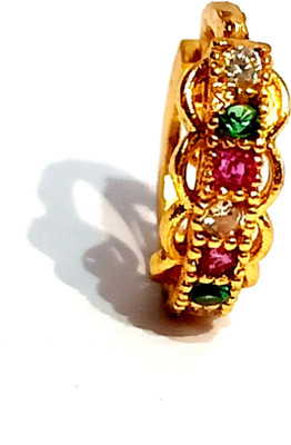 Nawab Collection Ruby Gold-plated Plated Alloy Nose Ring