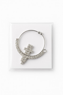HAPPY GLOW HUB Silver Plated Silver Nose Ring