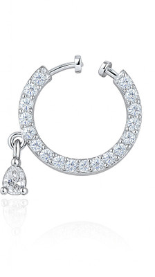 GC PREMIUM JEWELLERY Cubic Zirconia Silver Plated Brass Nose Ring