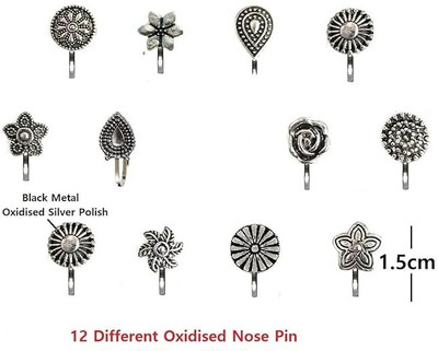 Kaima Metal Nose Ring Set(Pack of 12)