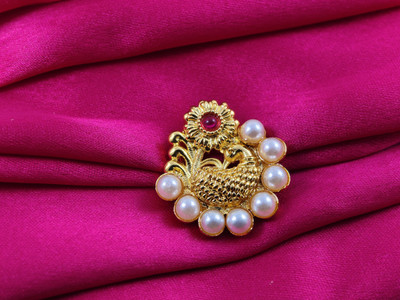 RANIT CREATION Diamond Gold-plated Plated Alloy Nose Stud