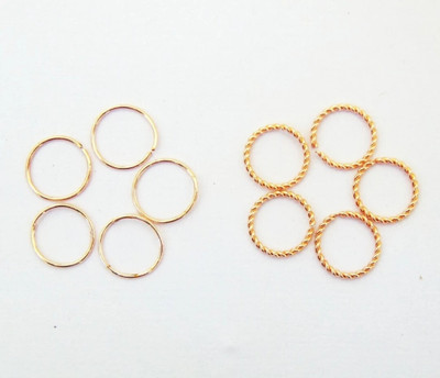 TulipMash Gold-plated Plated Metal, Alloy, Brass, Tungsten Nose Ring(Pack of 10)