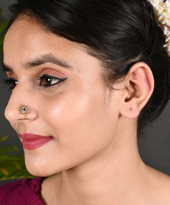 Tanusha Jewels Zircon Gold-plated Plated Brass Nose Stud
