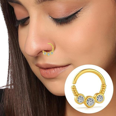 THANU'S CRAFT Crystal Gold-plated Plated Metal Nose Stud