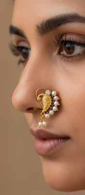 Anj Cubic Zirconia Gold-plated Plated Alloy Nose Stud